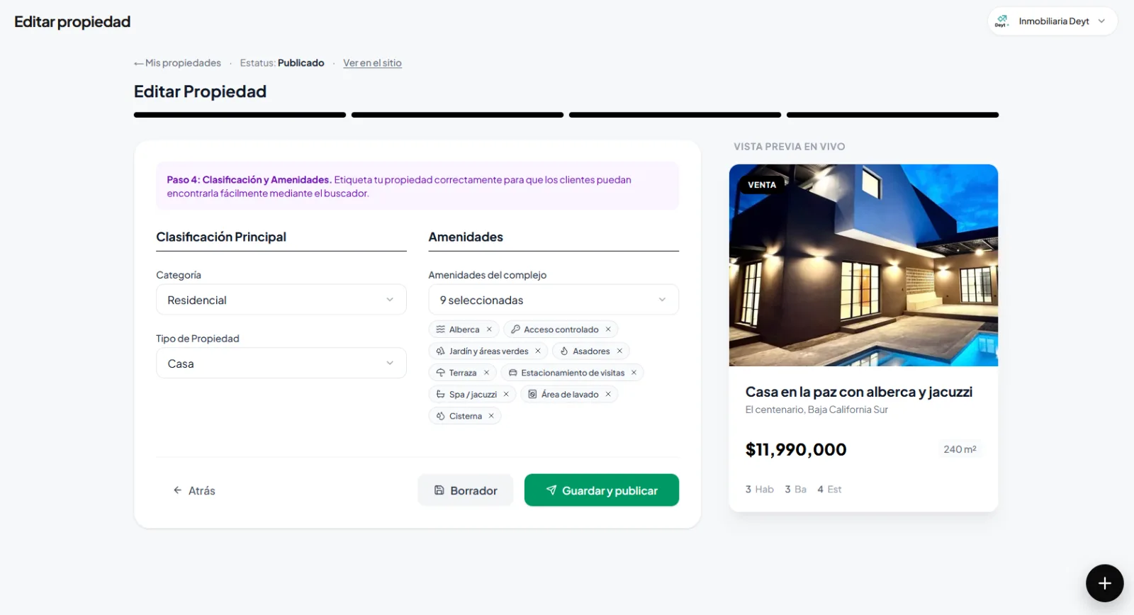 Editar propiedad publicar